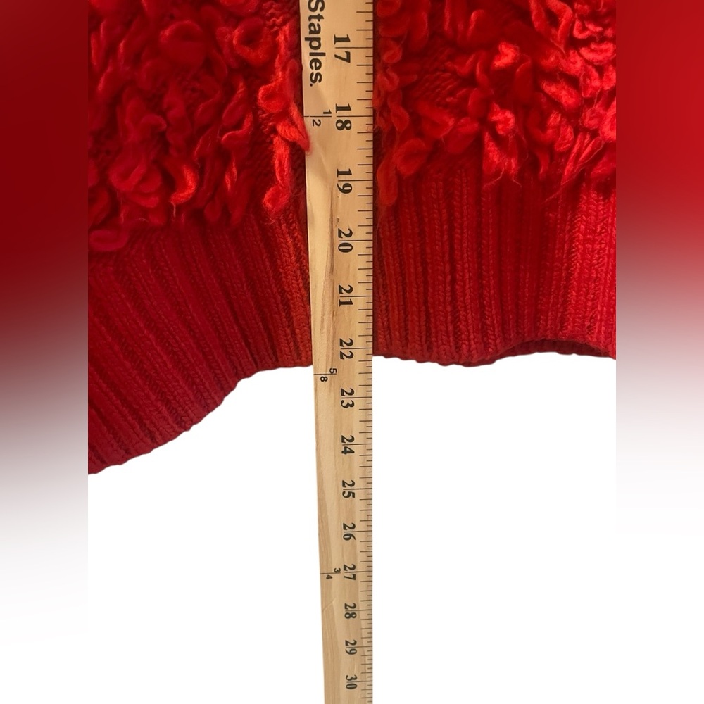 Anthropologie Maeve Callahan Mock Neck Loop Stitch Sweater Medium Red Crewneck M - Picture 8 of 10